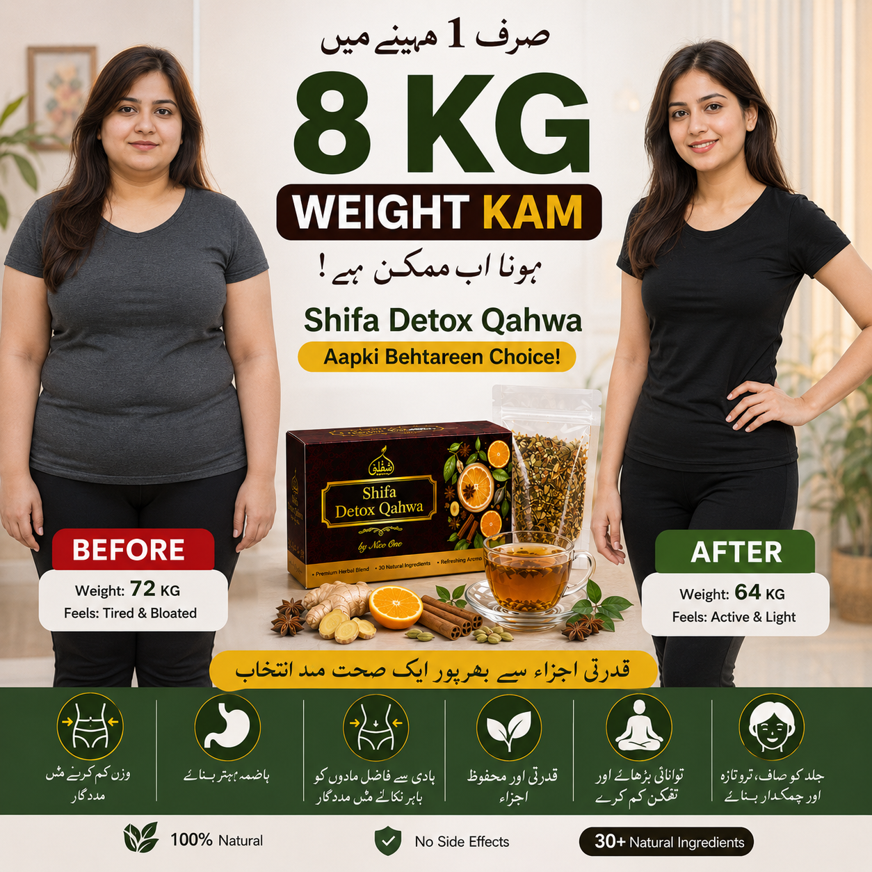 Shifa Detox Kahwa | Herbal Kahwa with Natural Ingredients 2 Month Plan