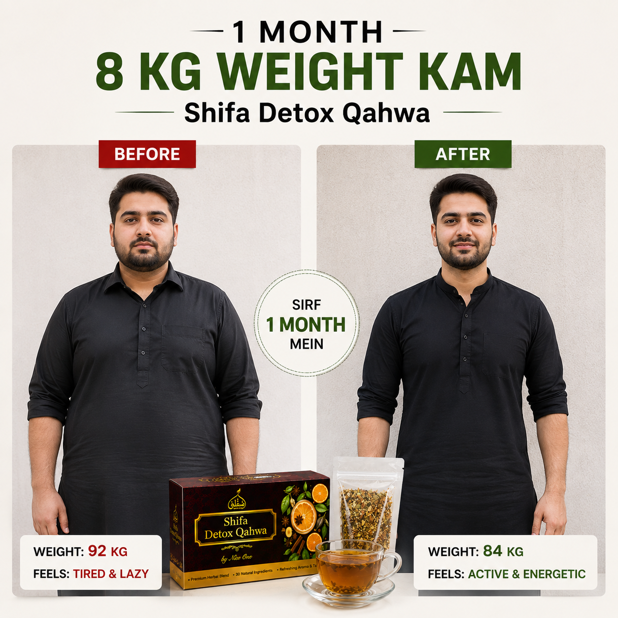 Shifa Detox Kahwa | Herbal Kahwa with Natural Ingredients 2 Month Plan